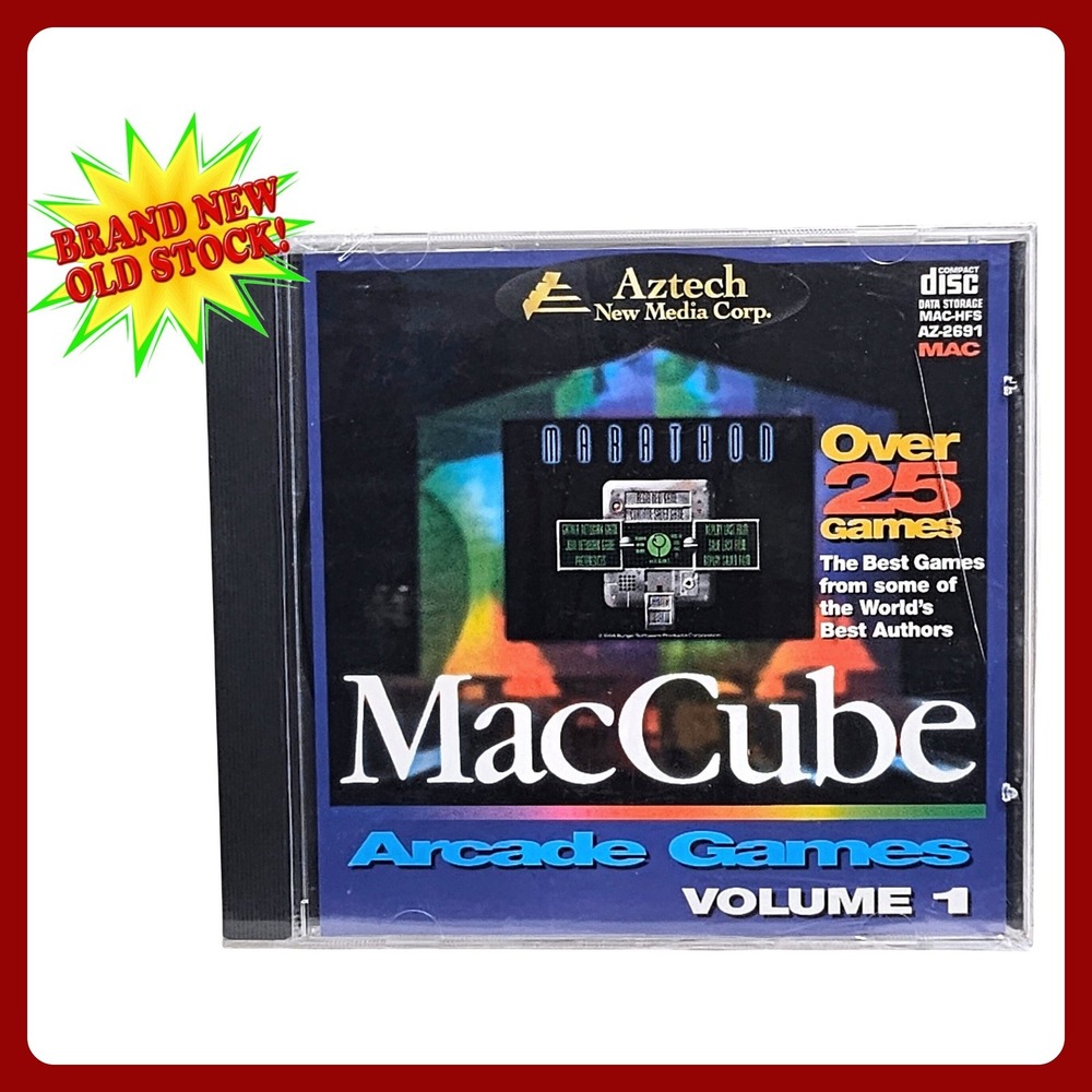 Aztech MacCube Arcade Games Volume 1 Mac CD-ROM Sealed NIB